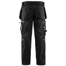 Back view of Blaklader 15991860 Black Craftsman Work Trousers, displaying rear pocket details and overall back fit. Black stretch trouser. Work Pants.