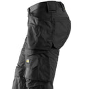 Black trouser, left leg with multiple pockets on a white background