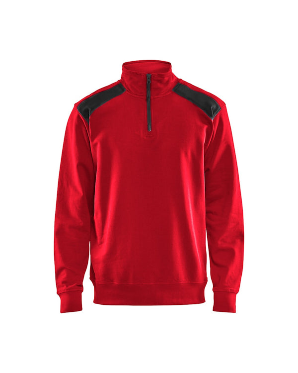 Blaklader 3353 Half-Zip 2-Tone Sweatshirt Red/Black