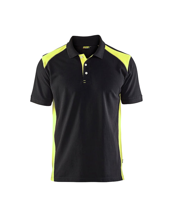 Blaklader 3324 Polo Shirt Black/Vis Yellow