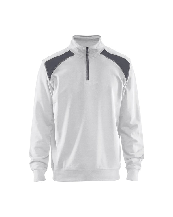 Blaklader 3353 Half-zip 2-tone sweatshirt White/Grey