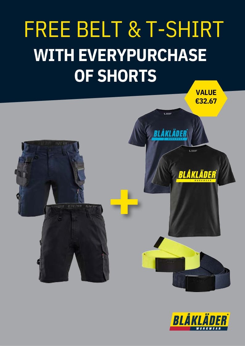 Blaklader Work Shorts 1752 — Free Belt & T-Shirt With Every Purchase