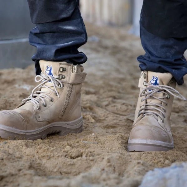 Kustom Workwear range of safety work boots for trades and site work, designed for comfort and protection.