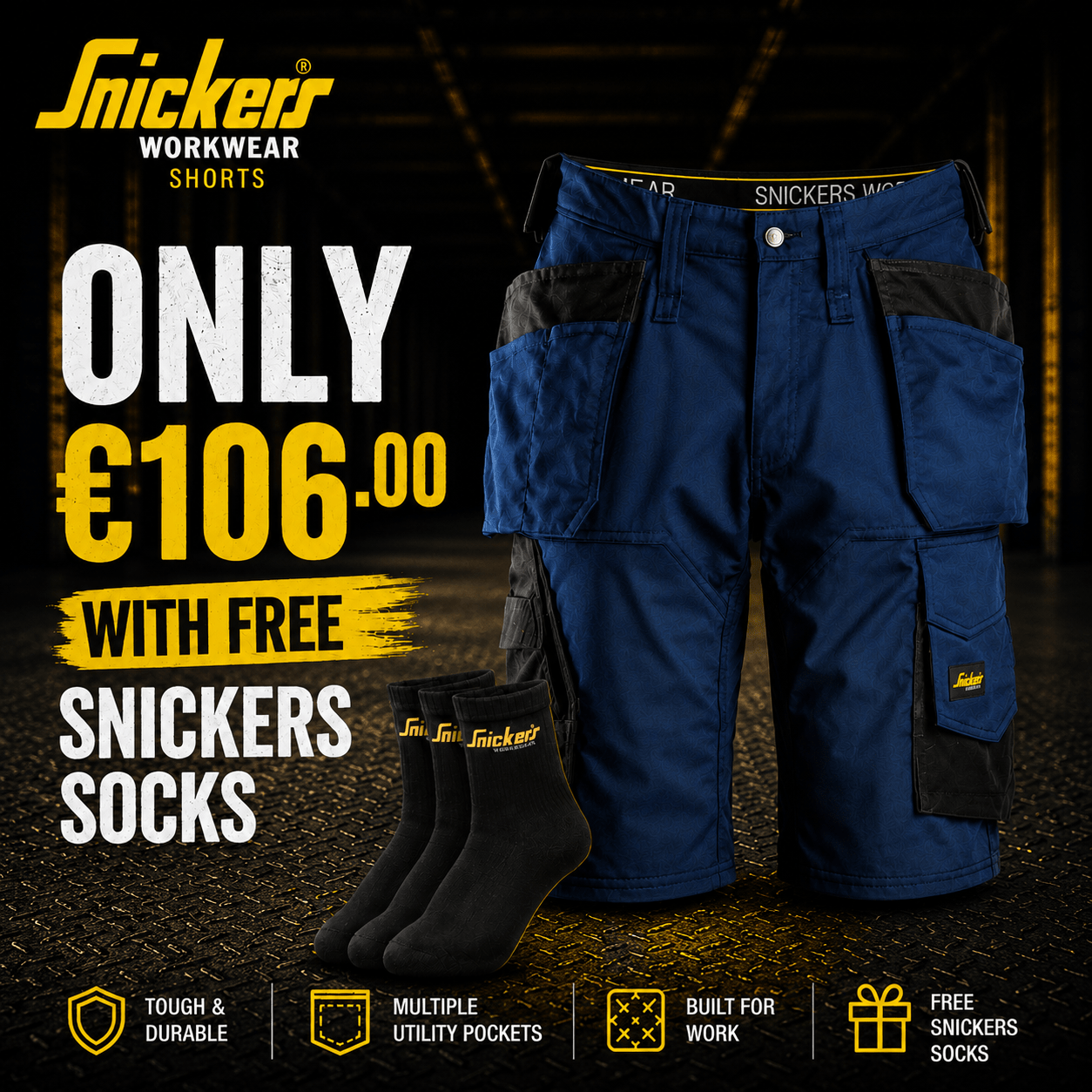 Snickers Work Shorts — Free Socks With Every Purchase