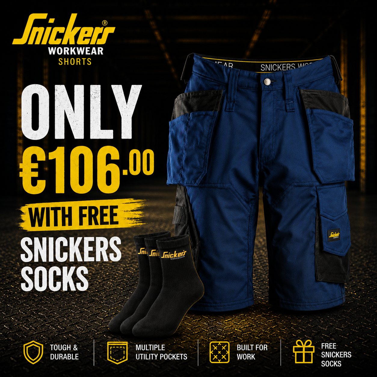 Snickers Work Shorts — Free Socks With Every Purchase