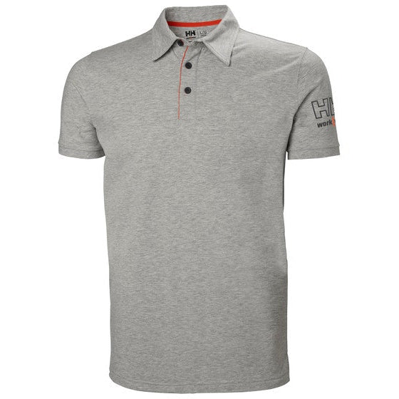 Helly Hansen Kensington Polo Shirt 79241 in grey melange, front view