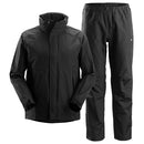 Snickers 8378 Waterproof Packable Set, Lightweight rain jacket and trousers, Waterproof Set, Small – XXXL, Black