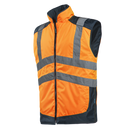 Orange Sioen safety vest with reflective stripes on a white background.