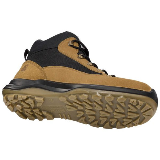 Brown and black Carhartt  safety boot with a white background. Available at Kustom Workwear.