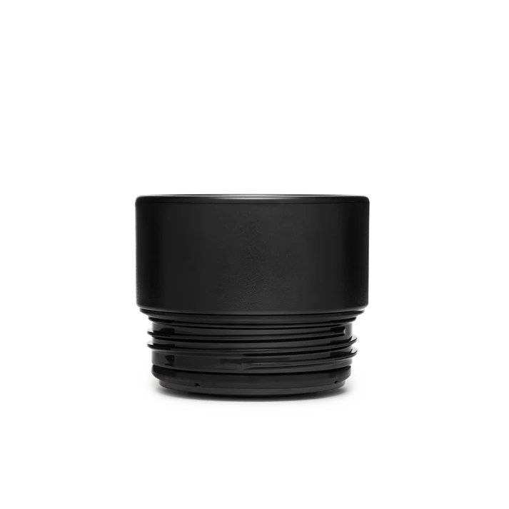 Black Yeti commuter bottle cap with threaded design on a white background. Available at Kustom Workwear.