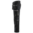 Left side view of Blaklader 15991860 Black Craftsman Work Trousers, showcasing the left leg features and silhouette.