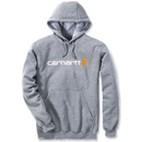 Grey hoodie with Carhartt logo on a white background.