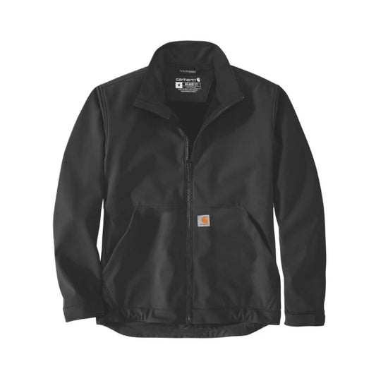 Black jacket with Carhartt logo on a white background. Shop now at Kustom Workwear.