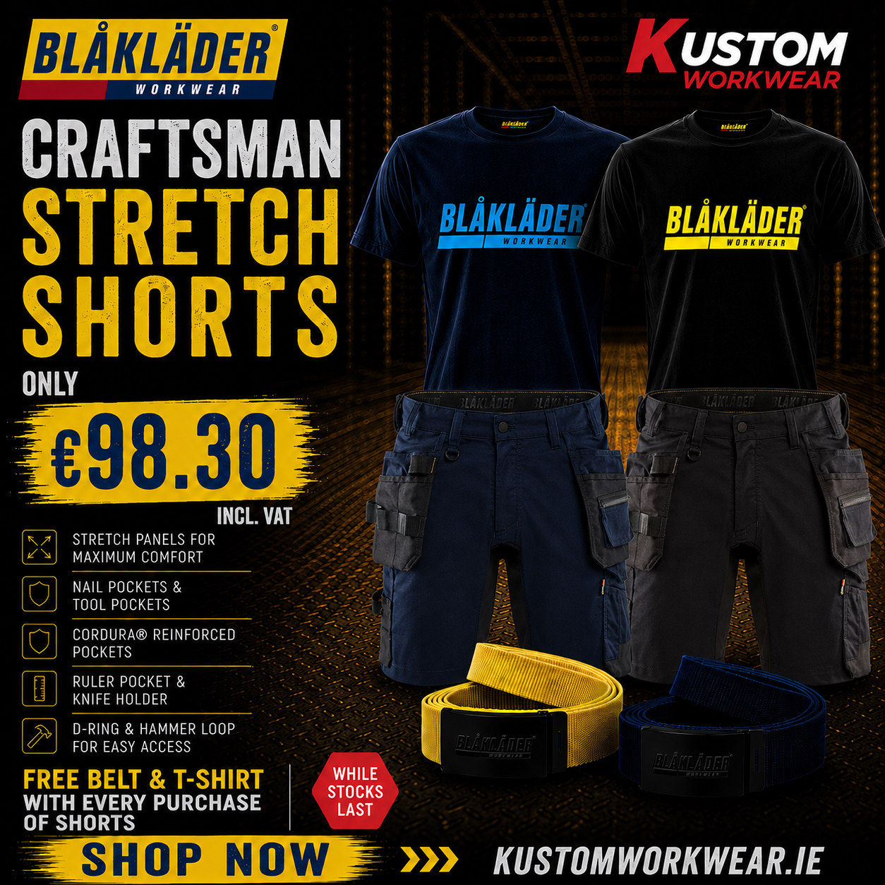 Blaklader Craftsman Stretch Work Shorts 1752