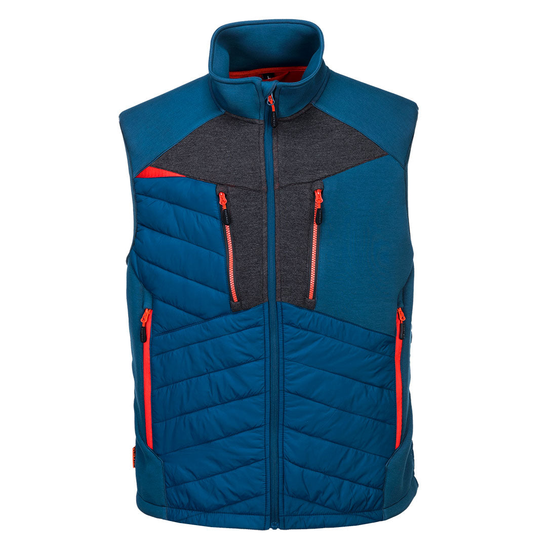 Portwest DX470 DX4 Hybrid Baffle Gilet. The DX4 uses a body-mapped design to balance insulation and freedom of movement. Available at Kustom Workwear.