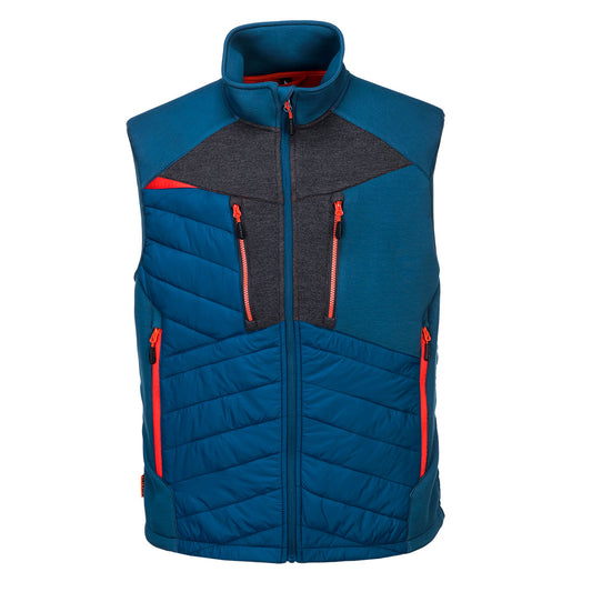 Portwest DX470 DX4 Hybrid Baffle Gilet. The DX4 uses a body-mapped design to balance insulation and freedom of movement. Available at Kustom Workwear.