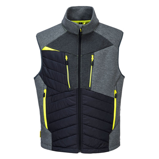 Portwest DX470 DX4 Hybrid Baffle Gilet. The DX4 uses a body-mapped design to balance insulation and freedom of movement. Available at Kustom Workwear.