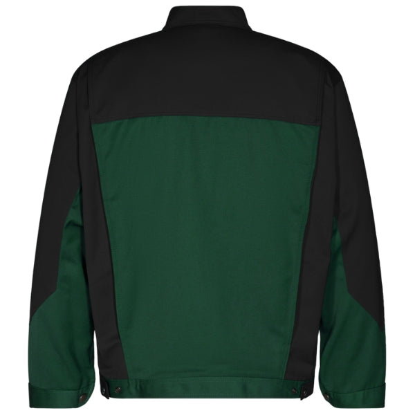 Green and black Engel work jacket on a white background. Available at Kustom Workwear.