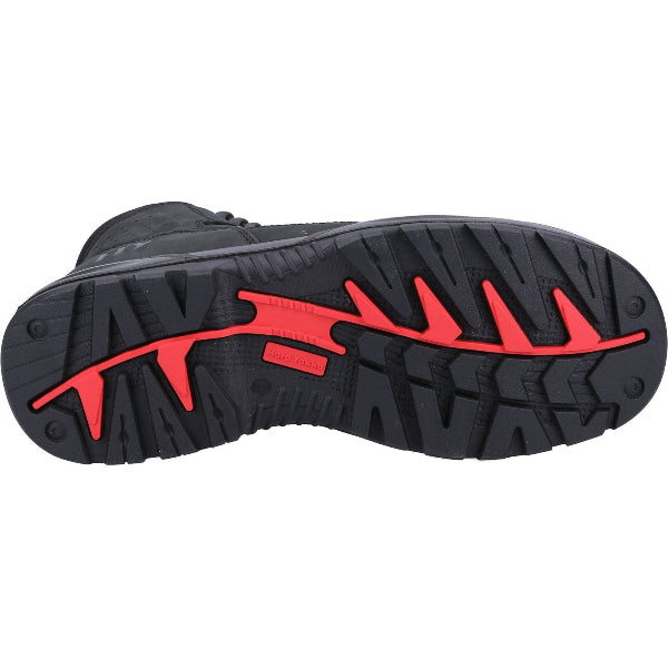 Bottom sole view. Black sole with Red Hard Yakka branding.