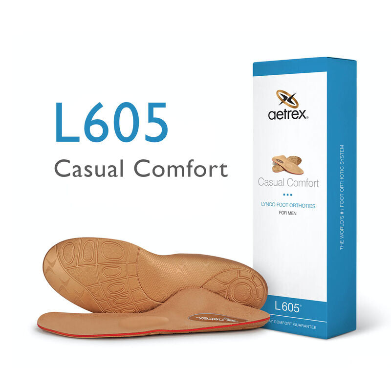 Aetrex Men's Casual Orthotics W/ Metatarsal Support - L605M