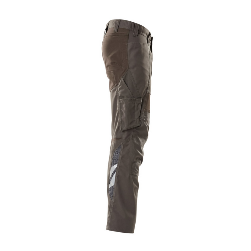 Image of grey Mascot 18579 trousers, designed for workwear and featuring kneepad pockets
