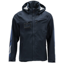 Navy blue jacket with a hood on a white background. Available at Kustom Workwear.