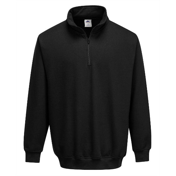 Portwest B309 Sorrento Zip Neck Sweatshirt Black.
