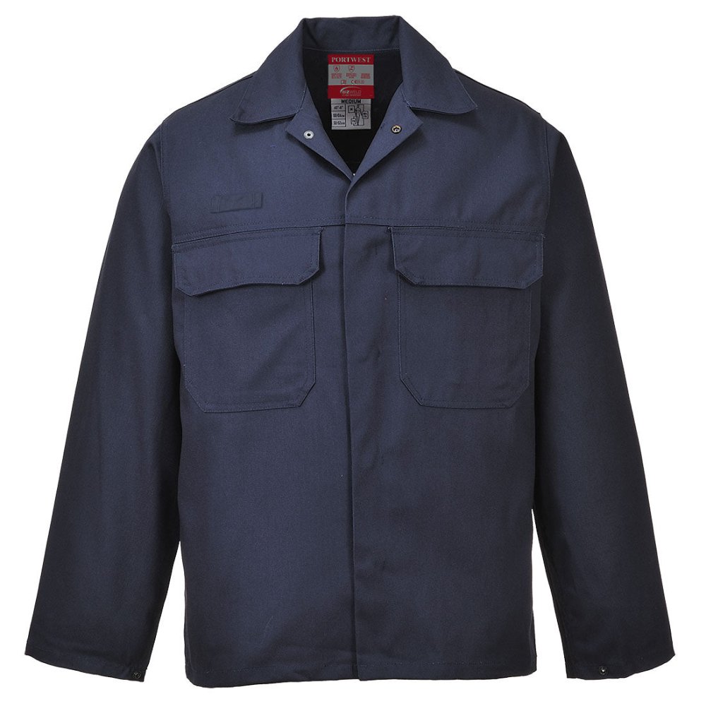 Portwest Bizweld Jacket BIZ2. Provides wearer with all day protection and comfort. Flame resistant jacket. Part of the Portwest Range at Kustom Workwear.
