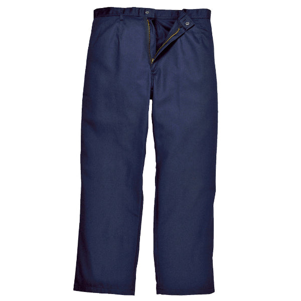 Portwest Bizweld Trousers BZ30. Navy pants against a white background. Portwest Workwear Range.
