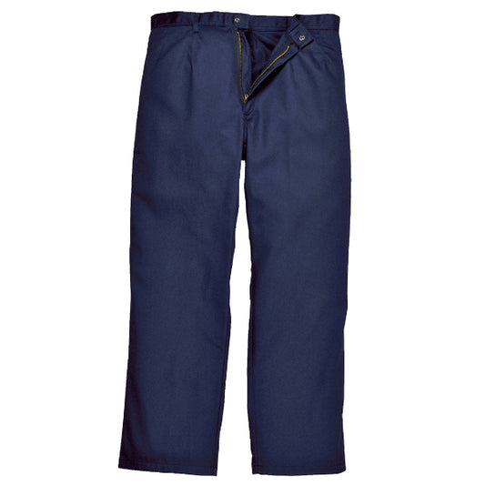 Portwest Bizweld Trousers BZ30. Navy pants against a white background. Portwest Workwear Range.