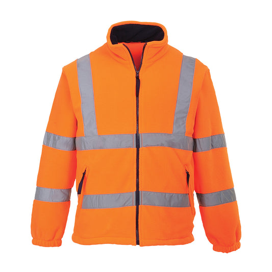 Portwest Workwear Hi-Vis Mesh Lined Fleece F300. High visibility yellow in colour.