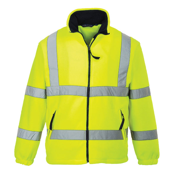 Portwest Workwear Hi-Vis Mesh Lined Fleece F300. High visibility yellow in colour.