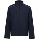 A Navy Regatta TRA651 Sandstorm jacket with a zip guard, adjustable cuffs, and reflective trim. Part of the Kustom Workwear Outlet Sale.