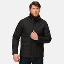 Man wearing a black Regatta Tyler Jacket on a light gray background. Regatta Professional TRA441.
