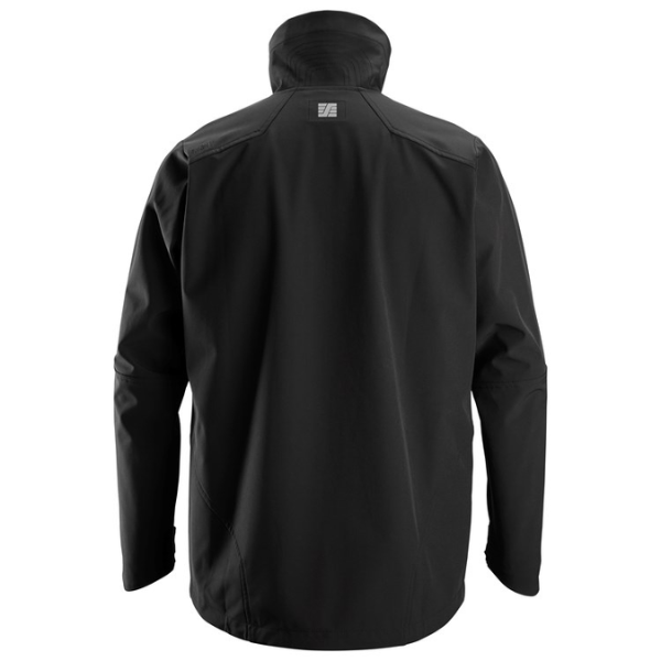 Snickers 1205 Allround Work Windproof Softshell Jacket. Versatile softshell jacket made of windproof fabric. Back view of jacket.