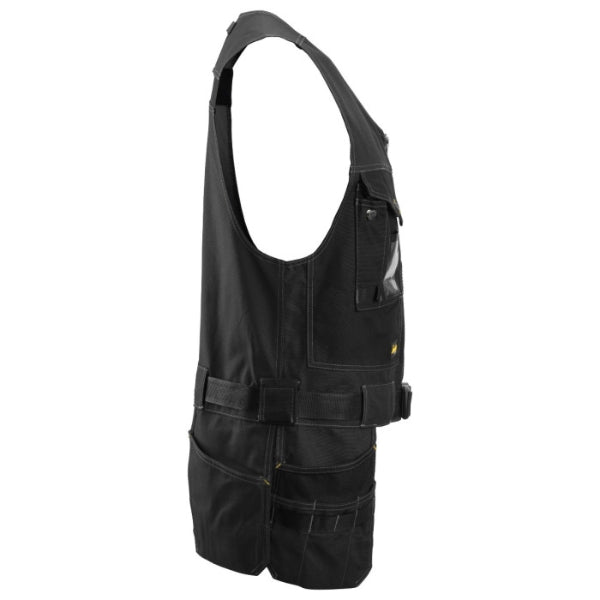 Black Snickers toolvest with multiple pockets on a white background. Available at Kustom Workwear.