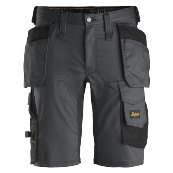 Kustom Workwear Snickers Range: Snickers 6141 AllroundWork, Stretch Shorts Holster Pockets. Slim fit work shorts in stretch with holster pockets.