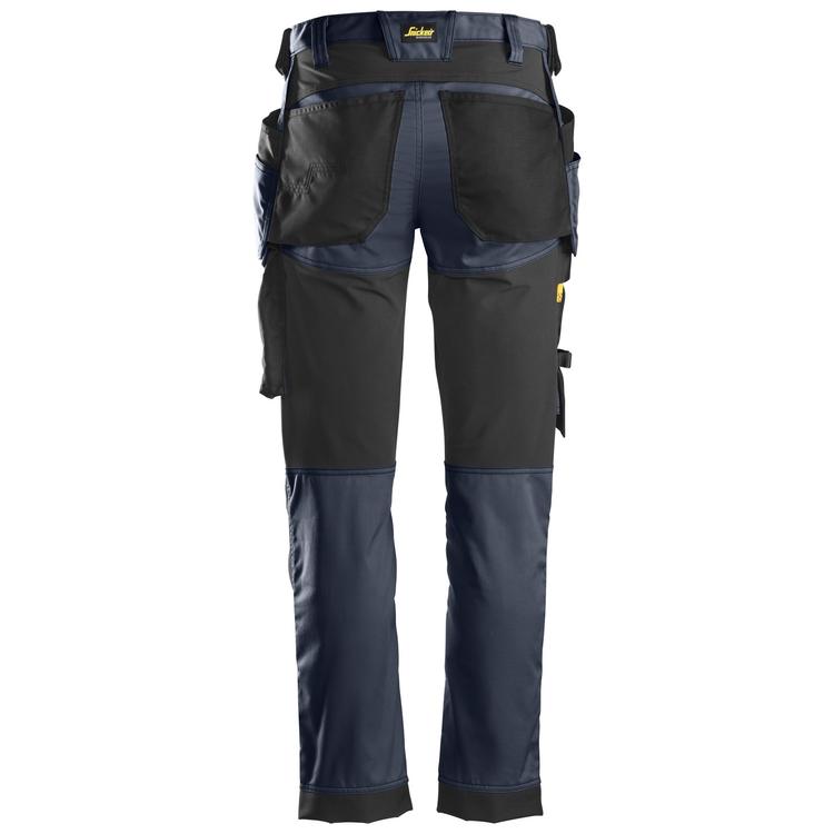 Work Trousers by Snickers. Navy and black in colour. part of the 6241 trousers range.