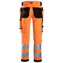Orange High-Visibility Work trousers. Snickers 6243 AW HV Stretch Trouser HP. Snickers Workwear work trousers supplied by Kustom Workwear Waterford.
