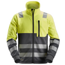 Two-tone yellow and gray hi-vis jacket with reflective stripes on a white background