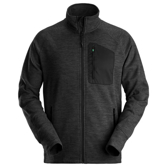 Snickers 8042 Flexiwork Fleece Jacket. Versatile work jacket made of soft mesh fleece. Black. XS - XXXL.