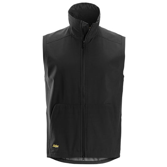 Snickers Windproof Softshell Vest. Black. Versatile softshell vest.