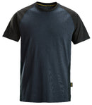 Snickers 2550 Two-Coloured T-Shirt, Navy and Grey, Various Sizes. Front View.