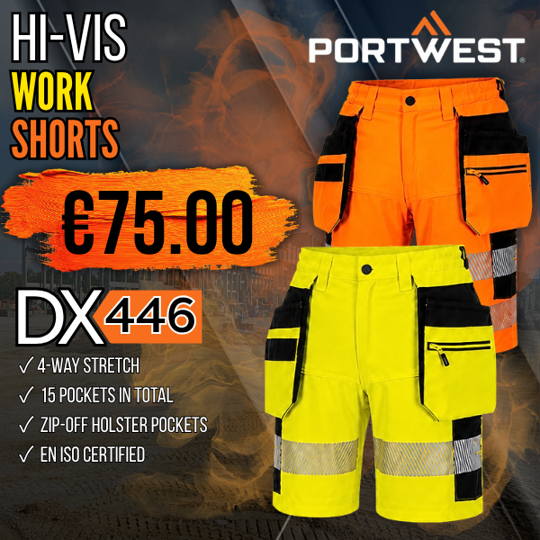 Portwest Hi-Vis Holster Pocket Work Shorts DX446