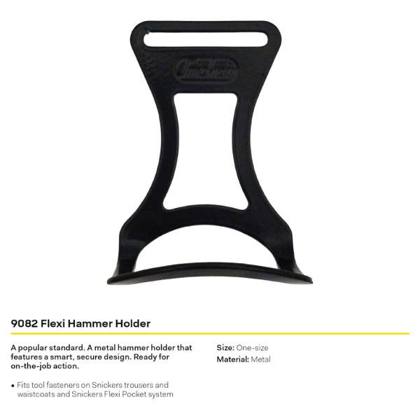 Snickers 9082 Flexi Hammer holder - This metal hammer holder is a popular standard among professionals, known for its smart and secure design. 