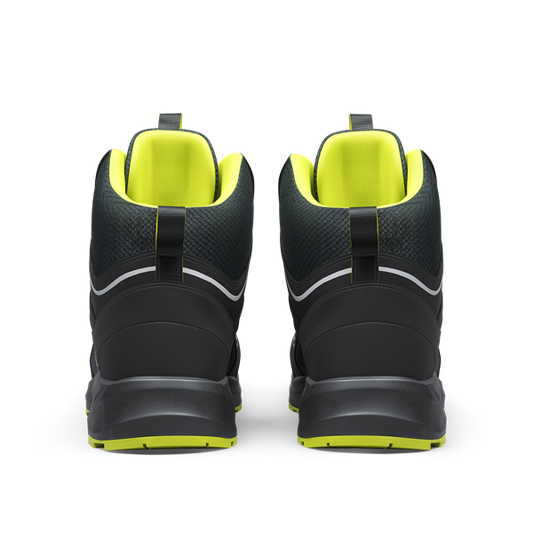 View of back heel of boot.