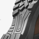Solid Gear Essence Mid Safety Boot. Close up shot of logo on sole of footwear. 