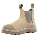 Front-angled view of the Steel Blue Hobart boot showing reinforced toe and pull tabs – Kustom Workwear