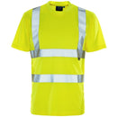 High-visibility Supertouch yellow safety shirt with reflective stripes on a white background. Available at Kustom Workwear.