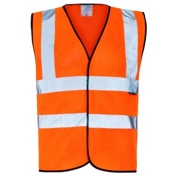 Supertouch Hi-Vis Vest Black Binding